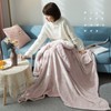 Hooded Blanket Wearable Polyester Plush Rabbit Ear Hooded Blanket Throw