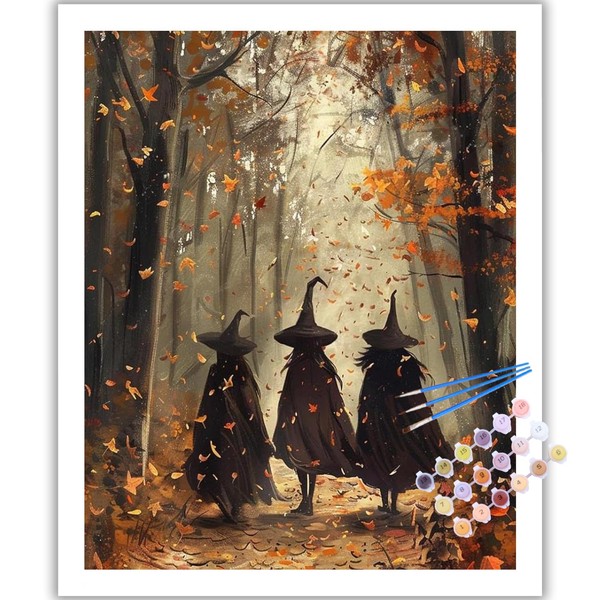 Reivworl Halloween Paint by Numbers Kit for Adults, Witch Adults