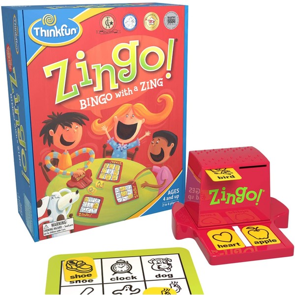 ThinkFun Zingo Bingo Award Winning Preschool Game for Pre-Readers and Early Readers Age 4 and Up - One of the Most Popular Board Games for Boys and Girls and their Parents,  Version