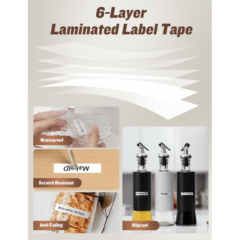 MakeID L1-C Label Maker Tape Refills, 3 Rolls 16mm x