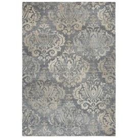 Rizzy Home Alora Decor Euphoria 3' x 5' Damask Distress Gray/Gray/Rust/Blue Hybrid Area Rug