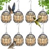 8 Pcs Suet Bird Feeders for Outside Hanging, Metal Wild