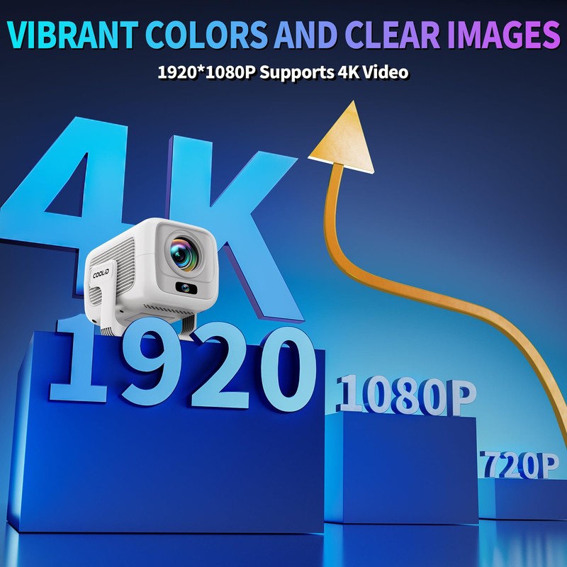 [Auto Focus & 2026 Upgraded] Mini Projector 1080P FHD Support