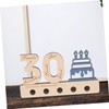 STOBOK Unique Wooden Guestbook Sign Birthday Decor Number Sign Desk