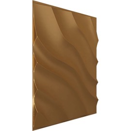 Ekena Millwork 19 5/8"W x 19 5/8"H Modern Wave EnduraWall Decorative 3D Wall Panel, Gold (Covers 2.67 Sq. Ft.