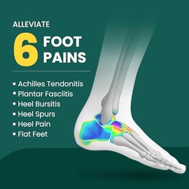 Welnove Welnove Shoe Inserts Gel Heel Cushion Cup for Achilles Tendonitis, Plantar Fasciitis, Heel Pain, Heel Spur, 1" Height Heel Lift Support for Women 4.5-7.5 & Men 4-6(1 Pair)