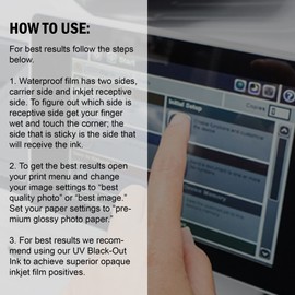 Ecotex® Waterproof Inkjet Transparency Roll (24" x 100') - 5 Mil Transparency Film for Silk Screen Printing, Waterproof Inkjet Film Rolls for Screen Printers - Screen Printing Supplies