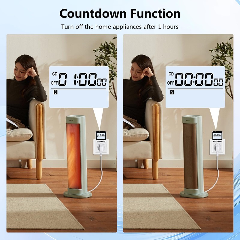 KETOTEK KTTS02 Digital Timer Socket with Backlight, Endless Cycle Switch,