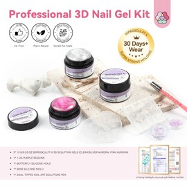 SAVILAND Pro 3D Nail Gel Kit 30 Days Wear: Super Strong Molding 3D Sculpting Gel for Nail Art for Carving Patterns, Decoration, Nail Reinforcement, Hard Gel, Soak-Off UV Gel