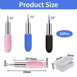 Wjelet Pack of 12 Cutting Blades for Cricut Joy, Precise 30°/45° Cutting Plotter Blades, Replacement Blades Compatible with Cricut Joy Cutting Machine for Paper, Vinyl, Fabric and Film