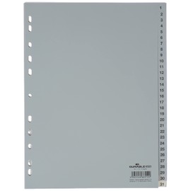 Durable Hunke & Jochheim Register 1 - 31 (PP DIN A4 215/230 x 297 mm) 31 Blatt grau