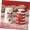 STOBAZA Set of 2 Ceramic Salt Pepper Christmas Jar Kitchen