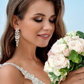 EleQueen Sparkle Statement Marquise Rhinestone Crystal Dangle Earrings for Women, Gold-Tone Iridescent Clear AB Crystals Art Deco Prom Chandelier Drop Earrings for Wedding Bridal