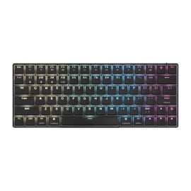 MK LowKey70 Black RGB LED Double Shot PBT Low Key Profile Hotswap Aluminum Mechanical Keyboard (Kailh Choc White)