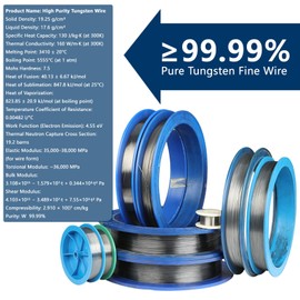 NBLJF Tungsten Wire, 99.99% High Purity Tungsten Filament, Dia 0.01mm - 1mm Research Grade Tungsten Fine Wire for Lab Industrial,0.8mmx1m