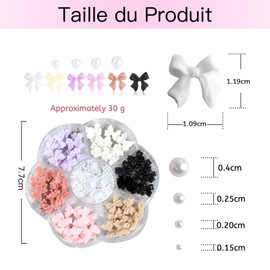 Xiciki Aurora Bow Nail Charm-Kits, 3D-Nageldekoration, bunt, Schleife, Strass, 3D, für Nagelsteine, DIY-Dekoration, Edelsteine, Strass