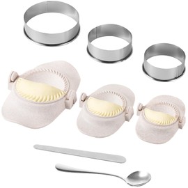 Empanadas Maker press 8 PCS Dumpling Press Set, Empanada Press Maker, 3 Sizes Wheat Straw Dumpling Molds with Steel Dough Cutters, Large Dumpling Press Set for Chinese Dumpling