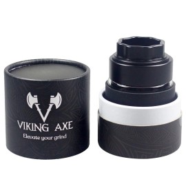 Viking Axe Grinder with Glass Storage + Lock Function + Ashtray Top, Black
