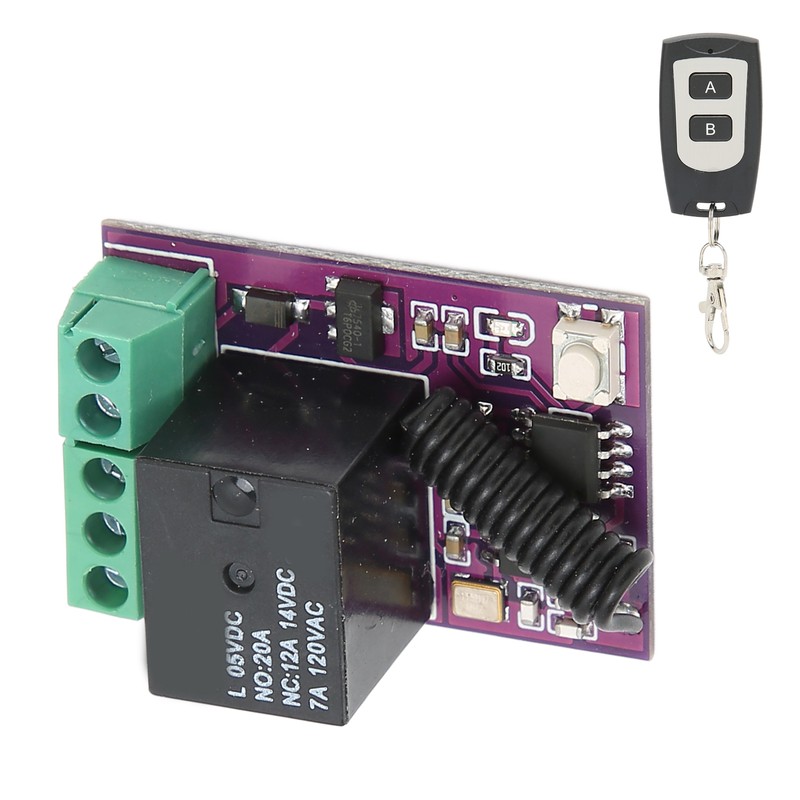 Remote Control Relay Switch 20A Mini Relay Wireless Switch for