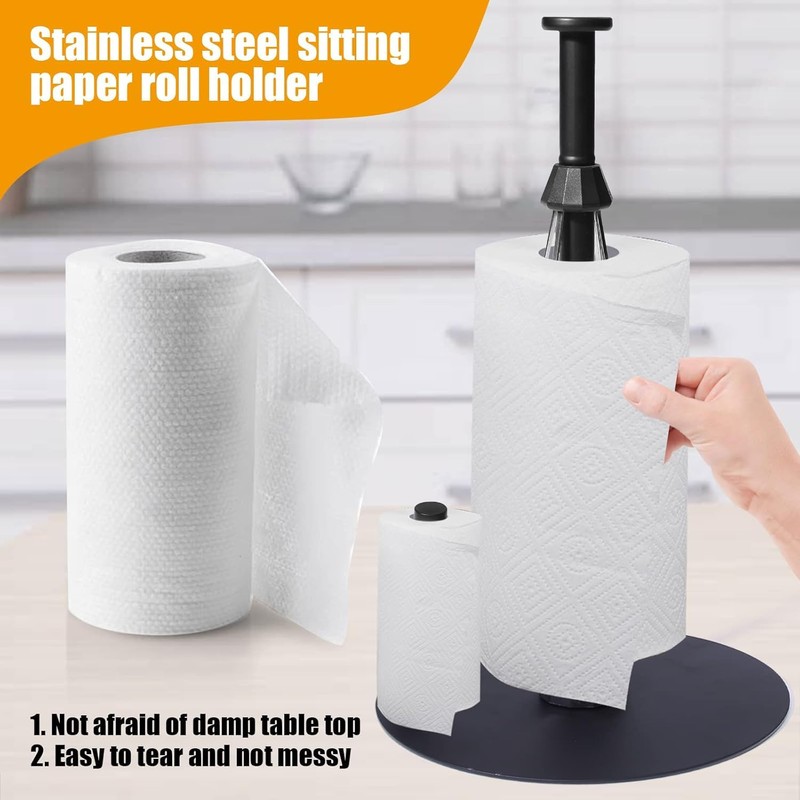 Paper Towel Holder Countertop Stainless Steel Paper Towel Dispenser Standing