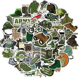 50 Pcs Military Stickers| Army Waterproof Vinyl Stickers for Helmet Water Bottles Bicycle Laptop Refrigerator Luggage Computer Mobile Phone Skateboard Bike Decals