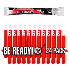 Windy City Novelties Be Ready - Red 6" Industrial 12 Hour Premium Emergency Safety Chemical Light Glow Sticks - 24 Pack