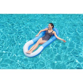 Bestway 43300 Aqua Hammock, Pool Float and Inflatable Lounger with headrest, Blue, One Size