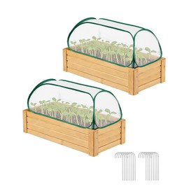 JivaJot Garden Covers for Raised Beds, Plant Greenhouse Cover for Raised Garden Bed, Freeze Protection Humidity Domes for Gardening Germination and Seedling Propagation, Pest Protection, 2 Pack