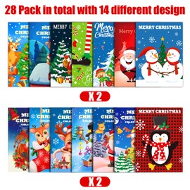 28pcs Christmas Coloring Books for Kids, Santa Elk Snowman Gingerbread Man Activity Books for Kids, Xmas Stockings Goodie Bags Stuffer Filler Fun Holiday Supplies