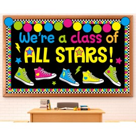 We're A Class of All Stars Bulletin Board Welcome Back to School Classroom Decorations Colorful Paper Cutout Motivational Positive Bulletin Board Borders for Nursery Wall Door Decor Teachers Supplies