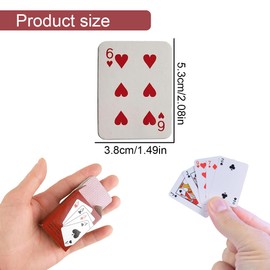 SGERUFZ 2 Decks Mini Playing Cards, Miniature Poker Cards for Children Adults, Small Playing Cards, Mini Playing Cards, Dollhouse Furniture Accessories