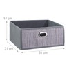Relaxdays Bamboo Storage Basket, Bathroom & Bedroom Organiser, Square, Low