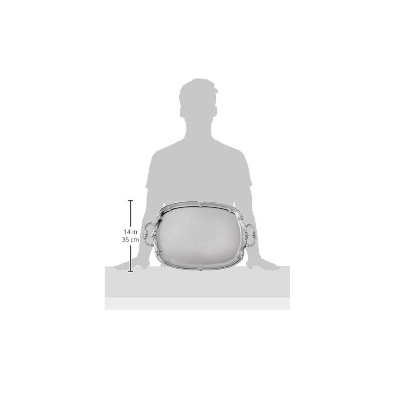 Winco CMT-1912 Oblong Tray with Integrated Handle, Chrome,Medium