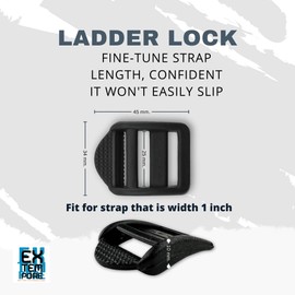 EXTEMPORE Ladder Lock Buckle Quick Side Release Tri Glide Slider, Adjuster for Backpack, Webbing, Belt, Strap Clip Replacement 1 IN (25mm) 4 PCS.