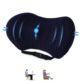 Aipwerer Lumbar Cushion, Back Cushion, Lumbar Cushion, Lumbar Support Cushion for Office Chair and Car Seat for Lower Back, Adjustable Back Cushion for Rest, Sleeping, Travel