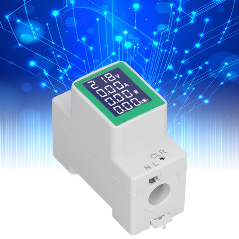 DIN Rail Meter Digital Voltmeter Ammeter Power Energy Monitor Multimeter