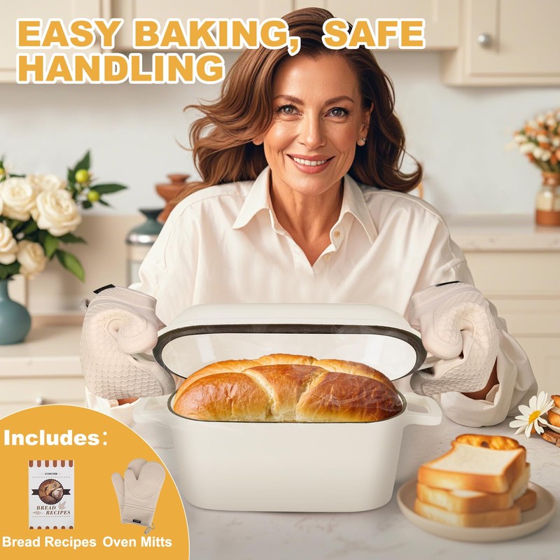 Oval Enameled Cast Iron Dutch Oven with Lid - 3.6QT