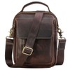 TIDING Vintage Leather Messenger Bag for Men Small Crossbody Shoulder
