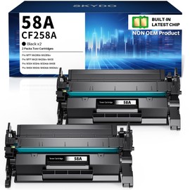 58A CF258A Black Toner Cartridge Replacement (with Chip) Compatible for HP 58A CF258A 58X CF258X Work with MFP M428fdw M428dw M428fdn Pro M404n M404dn M404dw M406 M430 Printer(Black, 2 Pack)
