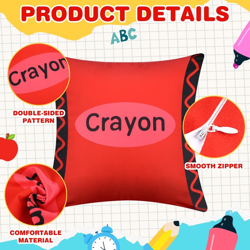 Booson 4 Pcs Back to School Composition Book Throw Pillow