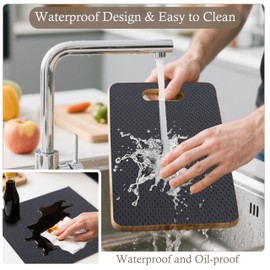 Cabinet Shelf Liner 11 Inch Wide X 20 Ft Non-Slip Kitchen Drawer Liners Waterproof & Oil-Proof Drawer Liners for Cupboard Pantry Non Adhesive Refrigerator Shelf Liner Strong Grip Cabinet Mat (Black)