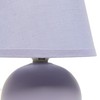Simple Designs LT2008-PRP Mini Ceramic Globe Table Lamp with Matching