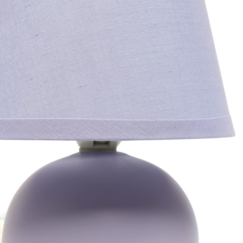 Simple Designs LT2008-PRP Mini Ceramic Globe Table Lamp with Matching