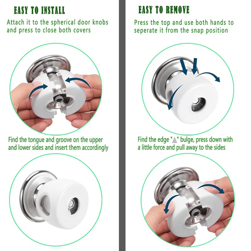 NCGDPZY Child Proof Door Knob Safety Covers - 4 Pack,