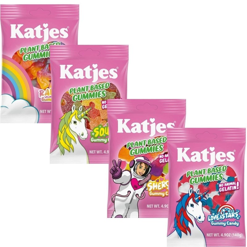 Katjes Plant Based Sheroes Gummy Candy - Peach, Lemon, Orange,