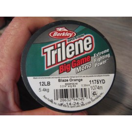 Berkley Trilene Big Game Mono Fishing Line 12 LB 1175 Yards Blaze Orange