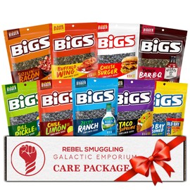 Bigs Sunflower Seeds Variety Pack Care Package Gift Basket, 9 x 5.35oz Packs of Flavored Sunflower Seeds by Rebel Smuggling Galactic Emporium