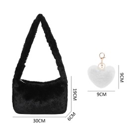 CYNOSURETECH 1 Plush Shoulder Bag And 1 Pendant, Large Capacity Shoulder Bag, Fashionable Shoulder Bag, Cute Shoulder Bag, Women'S Bag