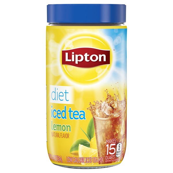 Lipton Diet Lemon Iced Tea Mix, Makes 15 Quarts (Pack of 2)