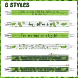 Jetec 48 Pcs Back to School Pickle Pens Inspirational Ballpoint Pens Bulk Motivational Employee Appreciation Gifts Black Ink for Pickle Lovers First Day of School Gift for Students Teacher